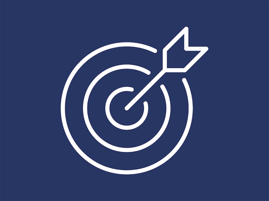 Mission icon on navy background
